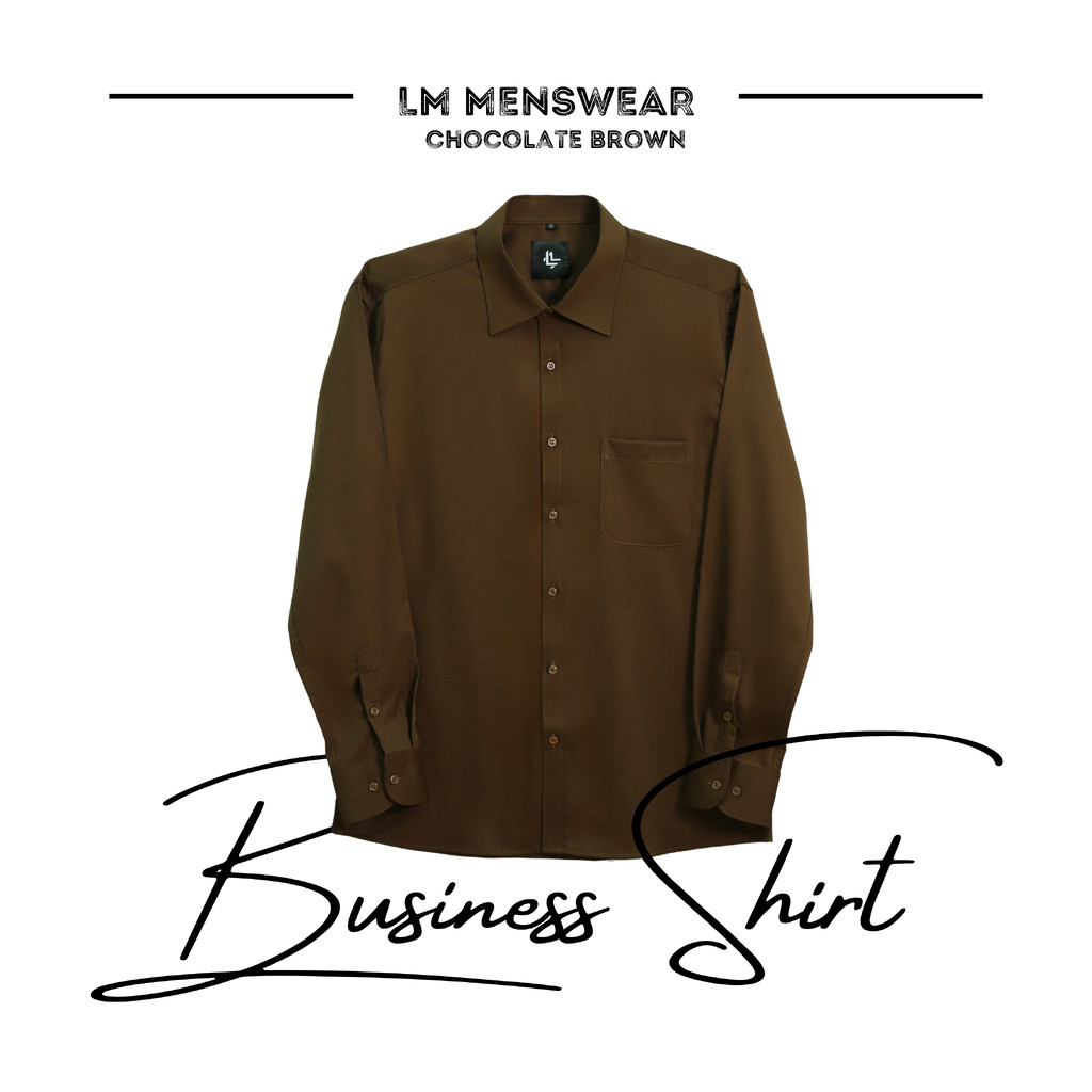 Business Shirt เสื้อเชิ้ต รุ่นบิสเนส โทนสีเหลือง น้ำตาล ปก Semi-Spread Collar ทางการ เหมาะสำหรับใส่เน็คไทด์
