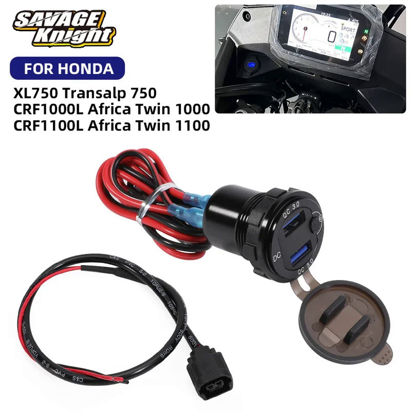 Mo  2024 Africa Twin 1100 NT1100 USB Quick Charger Outlet Power Connector Plug Wire Adapter For Hond
