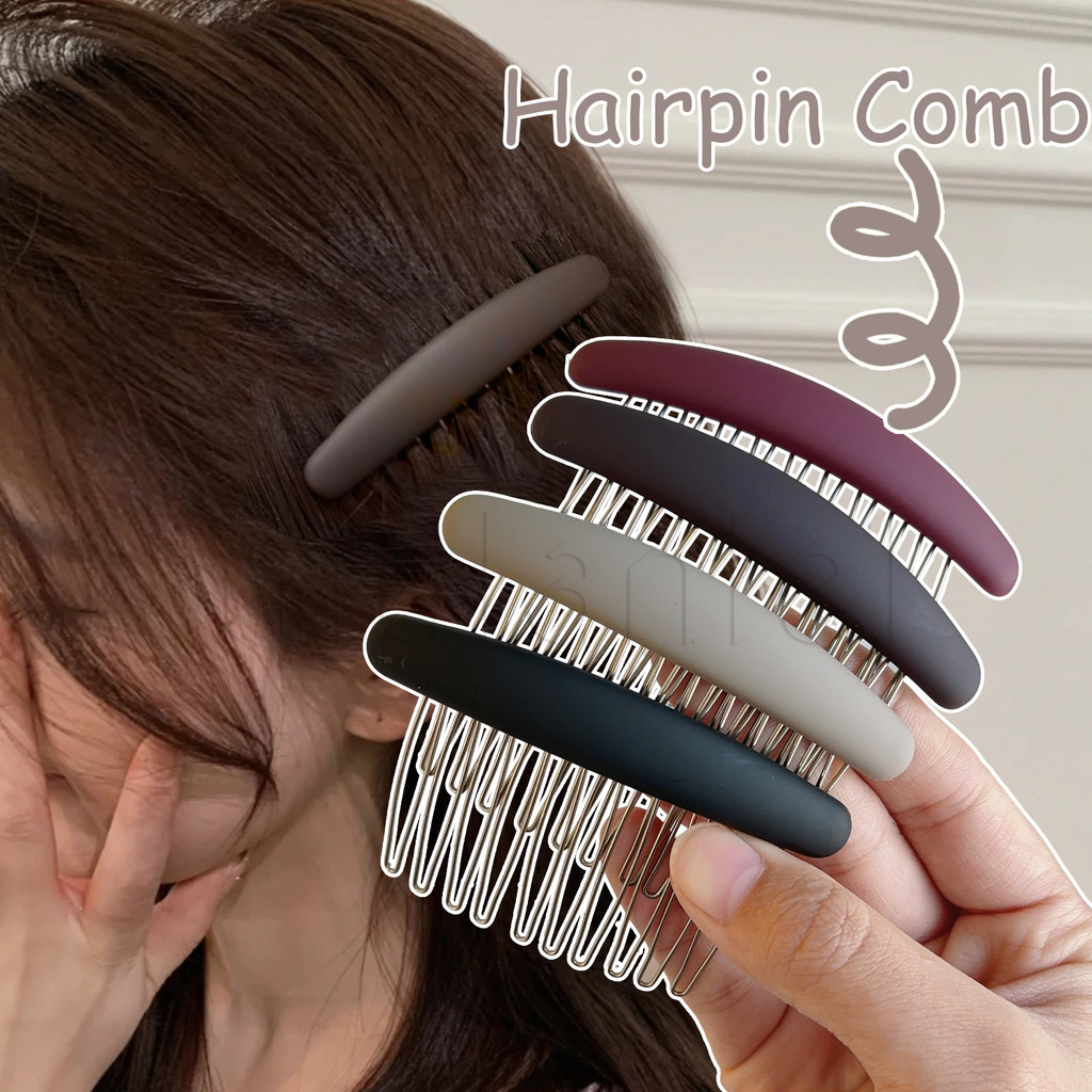 คลิปหวีกล้วยผู้หญิงสีทึบ - ทนทาน สบาย คุณภาพสูง - เครื่องประดับผมเกาหลีวินเทจ - สําหรับจัดแต่งทรงผมหลาย - ผู้หญิงหวีผมขี้เกียจ