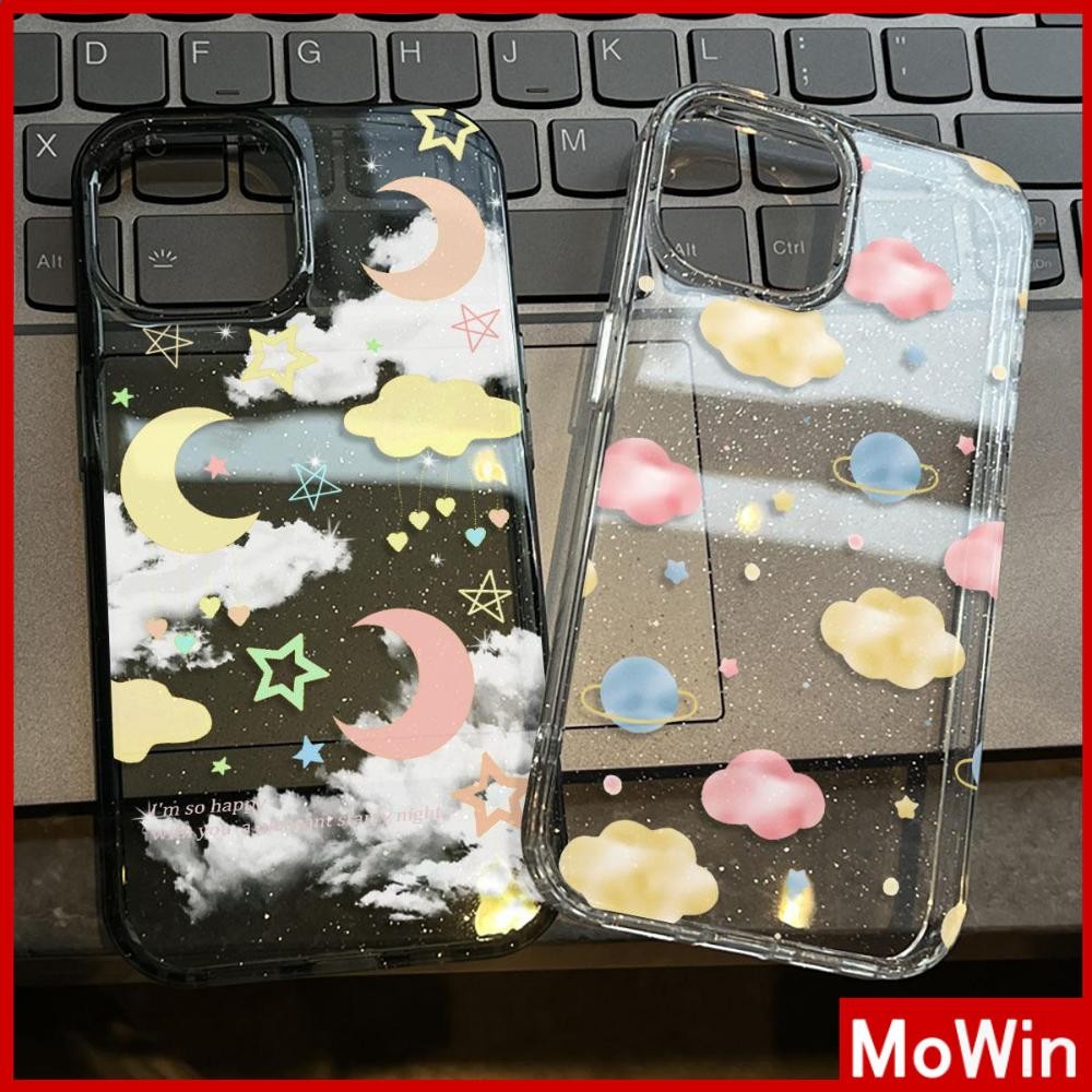 Movin - เคส iPhone 16 Pro Max iPhone 11 เคสใสแบบแวววาว TPU นุ่มสีสันสดใส ภาพวาดสีน่ารัก Compatible iPhone15 Pro max 14 13 12 Pro max XS XR 7 Plus 8 Plus