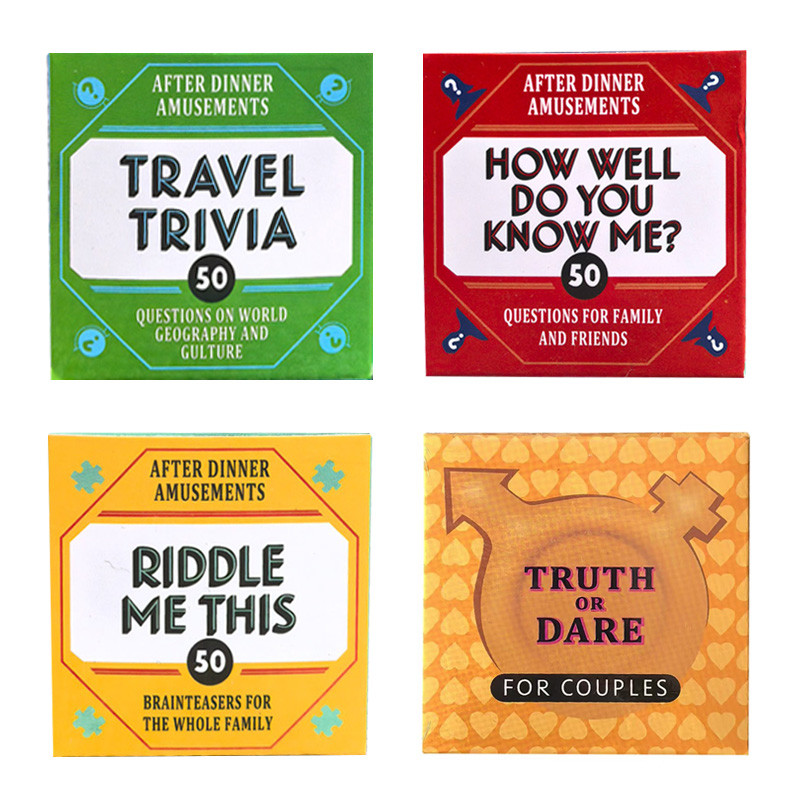 Mini Card Game Truth or Dare/Riddle me this/Travel trivia/How well do  เกมสนุกสําหรับครอบครัวคู่รักหรือเกมกระดานเพื่อน เกมพกพา เกมกระดาน