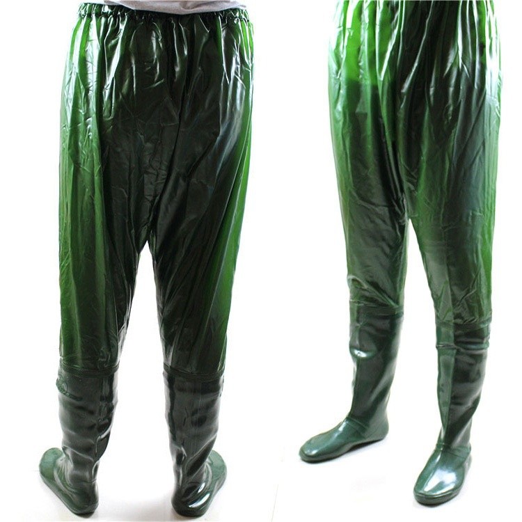 Qw กันน้ําเสื้อผ้ากางเกงการล่าสัตว์ Breathable Pvc ผ้าไนลอนรองเท้า Fly Fishing Waders