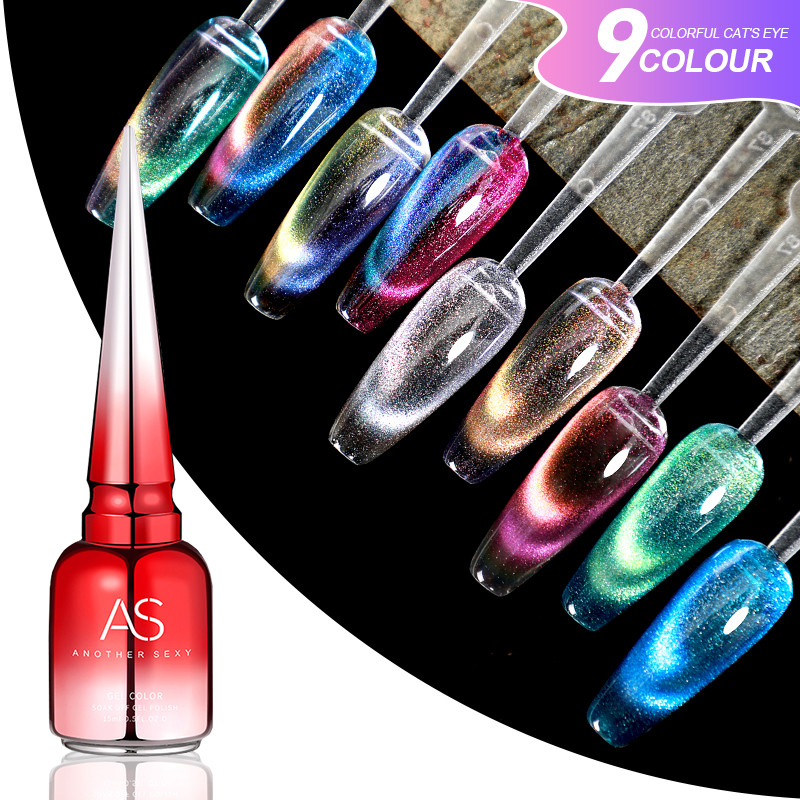 สีลูกแก้วโทนใส สีแคทอาย ASฝาแหลม สีเจลทาเล็บ ยาทาเล็บเจล (ACM)
