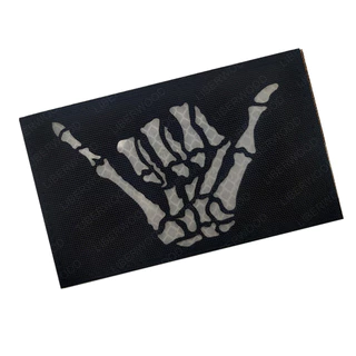 Skull Skeleton Hand Finger Glow Dark Patch,อินฟราเรดIRสะท้อนแสงยุทธวิธีตกแต่งแพทช์AppliquesกับHook Loop Fastener