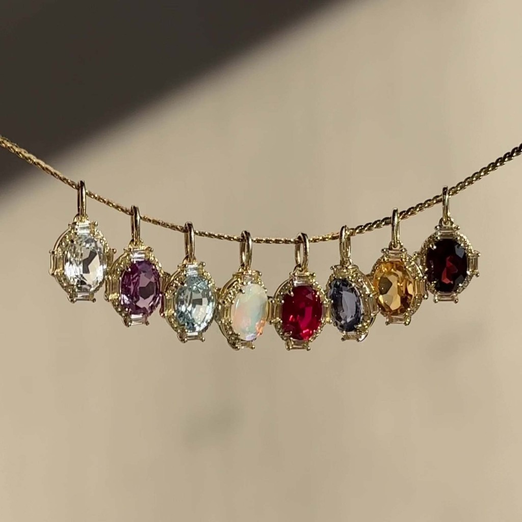 สแตนเลส Birthstone Zircon จี้หรือสร้อยคอผู้หญิง DIY สร้อยคอที่ไม่ซ้ํากัน