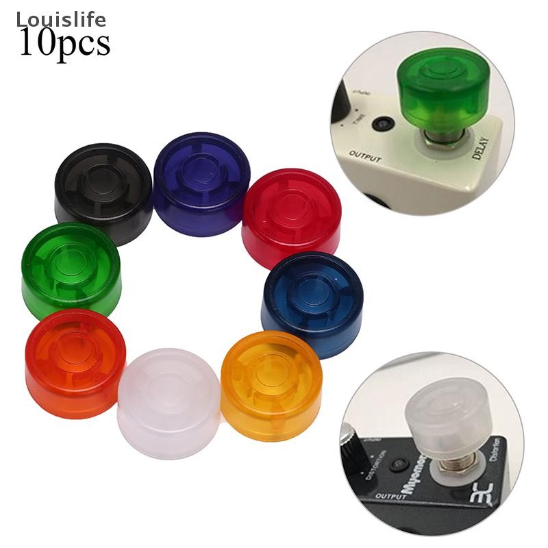 Llph 10 ชิ้น footswitch topper กันชนพลาสติกกีตาร์เอฟเฟกต์เหยียบเท้าเล็บหมวก LLP