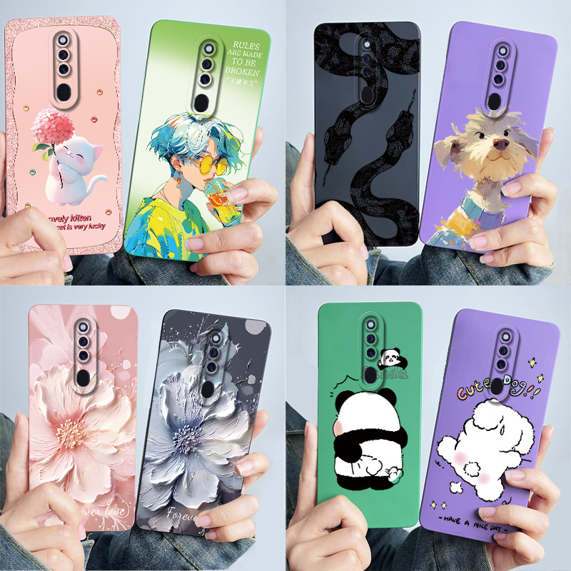 สําหรับ OPPO F11 Pro เคสโทรศัพท์ CPH1969 CPH2209 CPH1987 ซิลิโคนนุ่มหวานทาสีการ์ตูนเปลือกน่ารักพิมพ์ป้องกัน Coque ปลอก