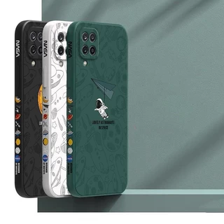 เคส Samsung A12 M12 สีทึบ Samsung M12 A12 ภาพประกอบอวกาศ เคสโทรศัพท์นักบินอวกาศ XTKR