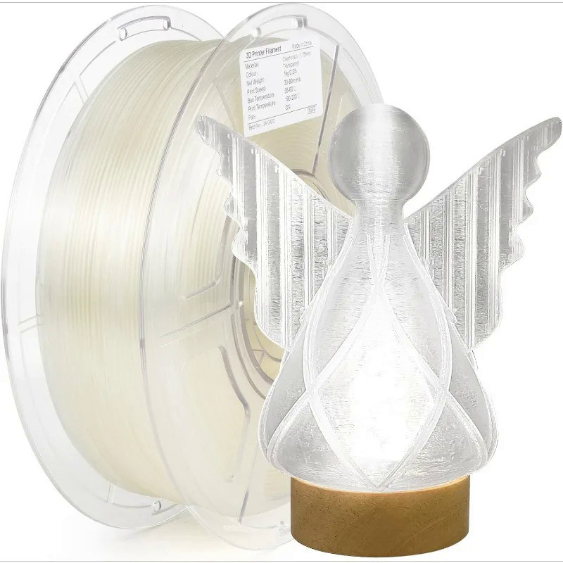 PETG Transparent 3D Printer Filament, Clear PETG 1.75mm ,Fast Printing Speed PETG, Dimensional Accur