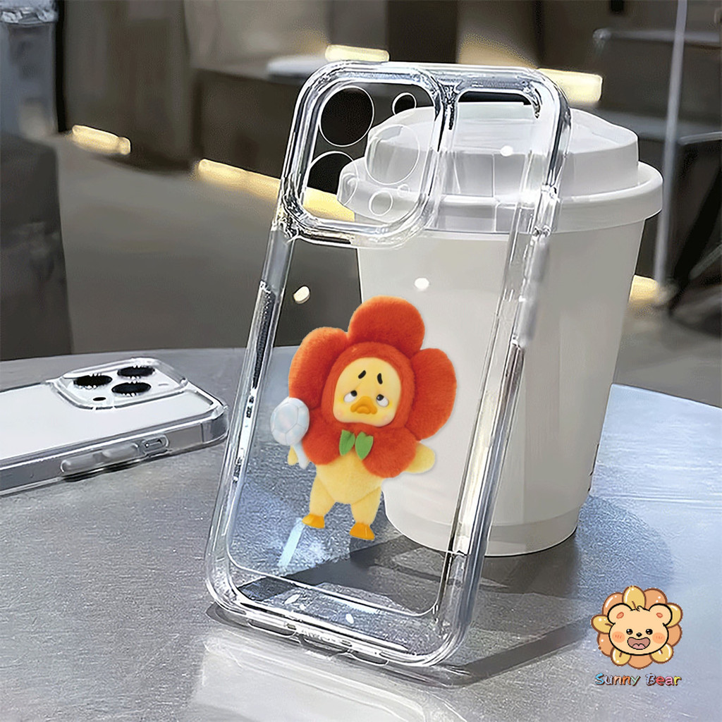 สําหรับiphone 16 Pro Maxนกเป็ดน่ารักที่รู้สึกเสียใจ 15 14 XR 13 11 12 Pro Max 8 7 6 6S Plus X Xs Max Se 2020 13 12 11 Simpleขั้นสูงโปร่งใสTpuเคสโทรศัพท์