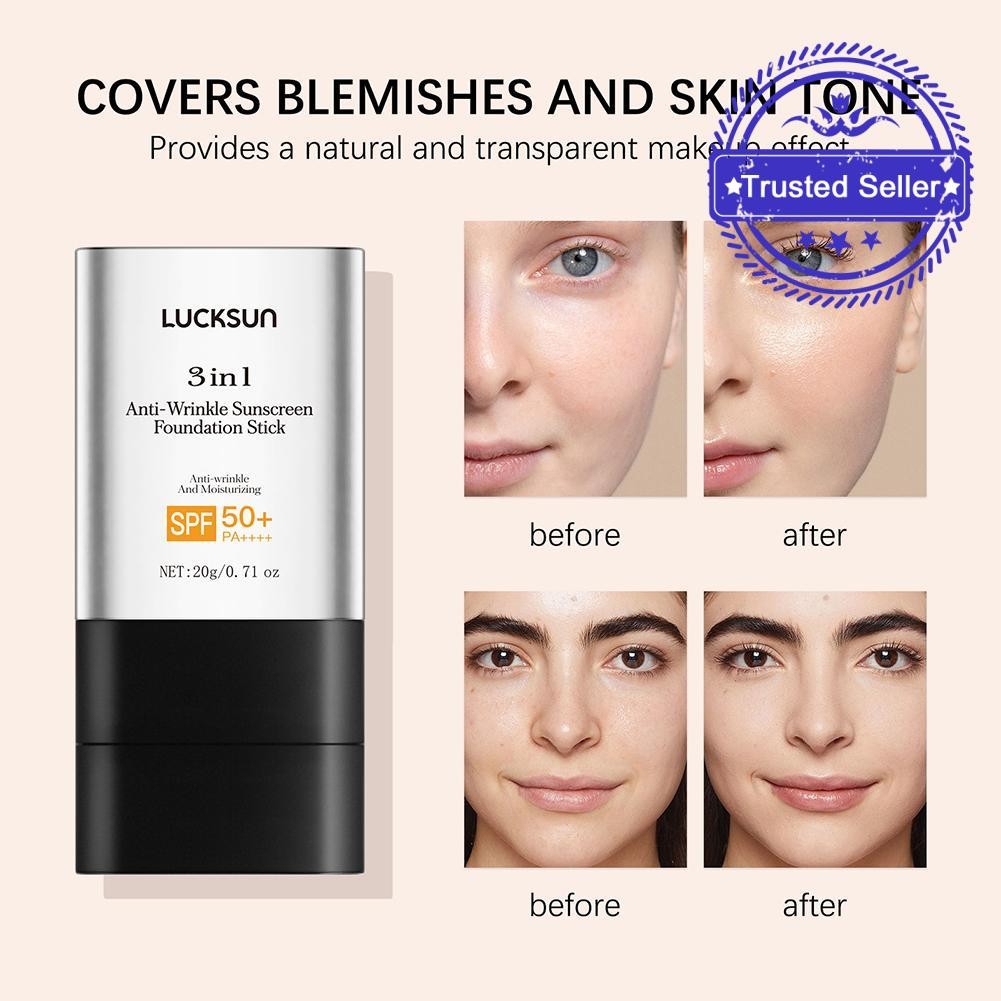 3 In 1 กันน้ํา Foundation Stick พร้อมป้องกันรังสียูวีแบบพกพาคอนซีลเลอร์ Foundation Stick Face B2m1