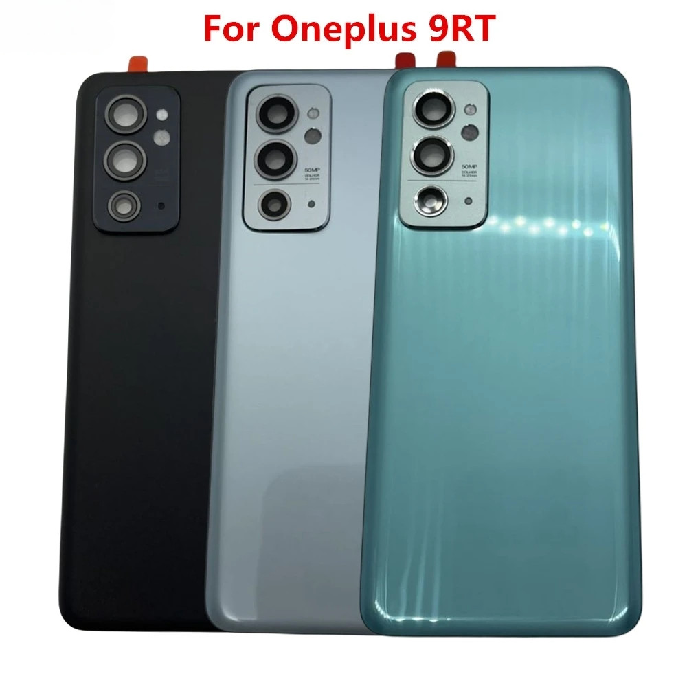 กระจกด้านหลังสําหรับ OnePlus 9RT 5G แบตเตอรี่ด้านหลังประตูสําหรับ 1 + 9 RT กรณีเปลี่ยนเลนส์กล้อง