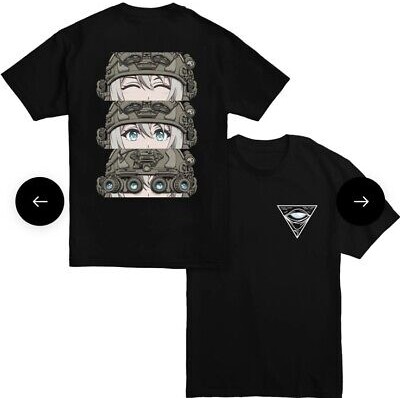 [กลยุทธ์ที่อ่อนนุ่ม] Whitephosphor "Eyes On" อะนิเมะสไตล์ทหารพิมพ์ผ้าฝ้าย 100% Unisex เสื้อยืดคุณภาพสูง0404
