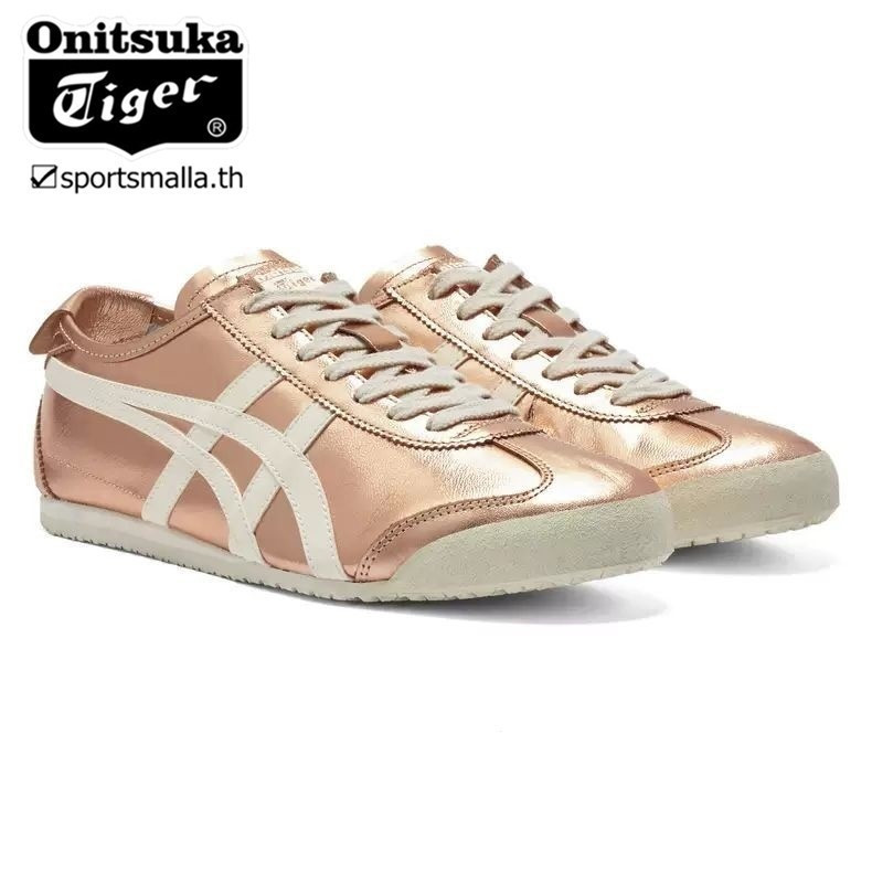 Onitsuka Champagne Gold Mexico 66 รองเท้าผ้าใบรองเท้าลําลองผู้ชายผู้หญิง