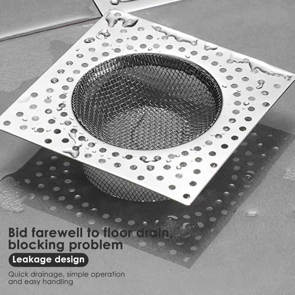 304 ตัวกรองท่อระบายน้ําสแตนเลส-ความสูง 2 ซม. ฝาครอบตาข่ายป้องกันแมลง, การไหลของน้ําอย่างรวดเร็วและผม/ขยะป้องกันบ้านห้องครัวห้องน้ําอ่าง