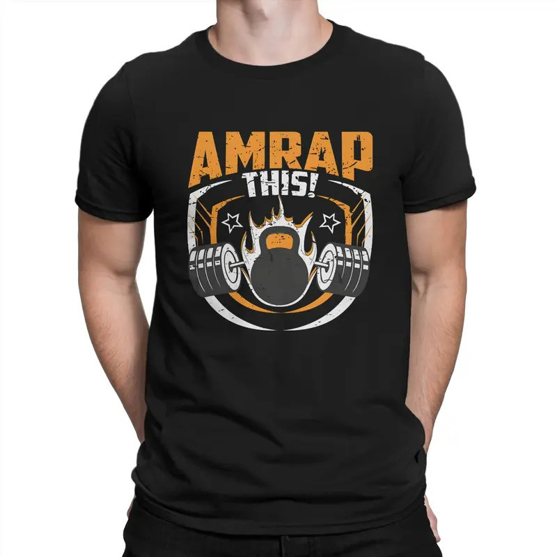 Amrap นี้เสื้อยืดสำหรับผู้ชาย C rossfit ลำลองเสื้อทีรอบคอปกแขนสั้นเสื้อยืดของขวัญวันเกิดท็อปส์
