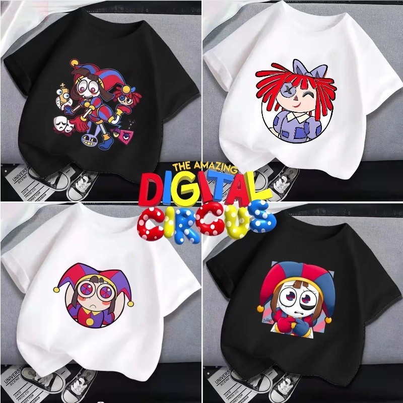 (จัดส่งตลอด 24 ชั่วโมง)KIDS PRINCESS เสื้อยืดแขนสั้น พิมพ์ลายการ์ตูนดิจิทัล Pomni Jax Joker อเนกประส