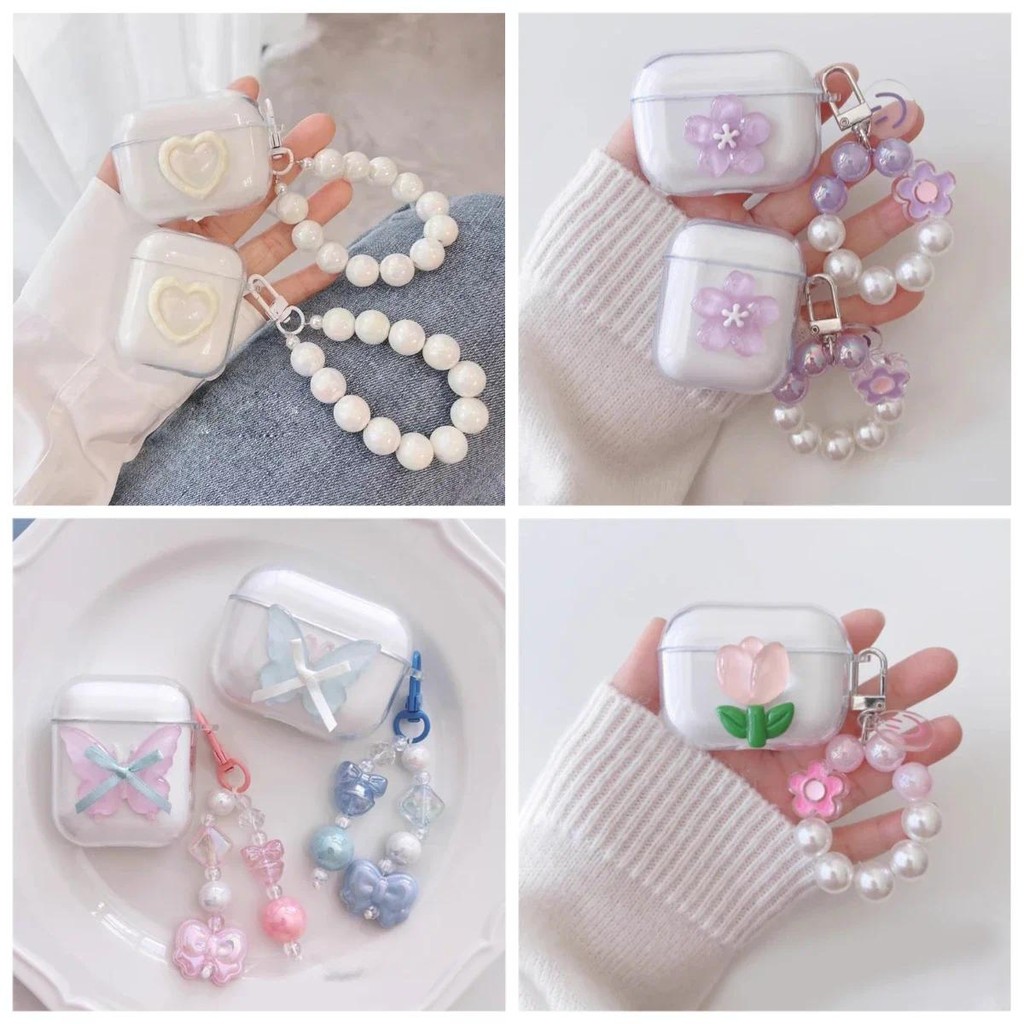 เคสดอกไม้ลูกไม้หรูหราสําหรับ QCY AilyBuds Pro /MeloBuds Pro /arc buds lite ซิลิโคนใสสําหรับ QCY C30/