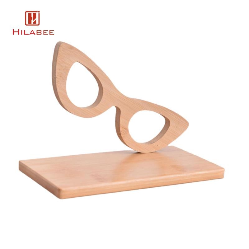 [hilabee] ขาตั้งโชว์แว่นตาไม้ ที่เก็บแว่นตา ของตกแต่งทรงสี่เหลี่ยม/กลม/วงรี