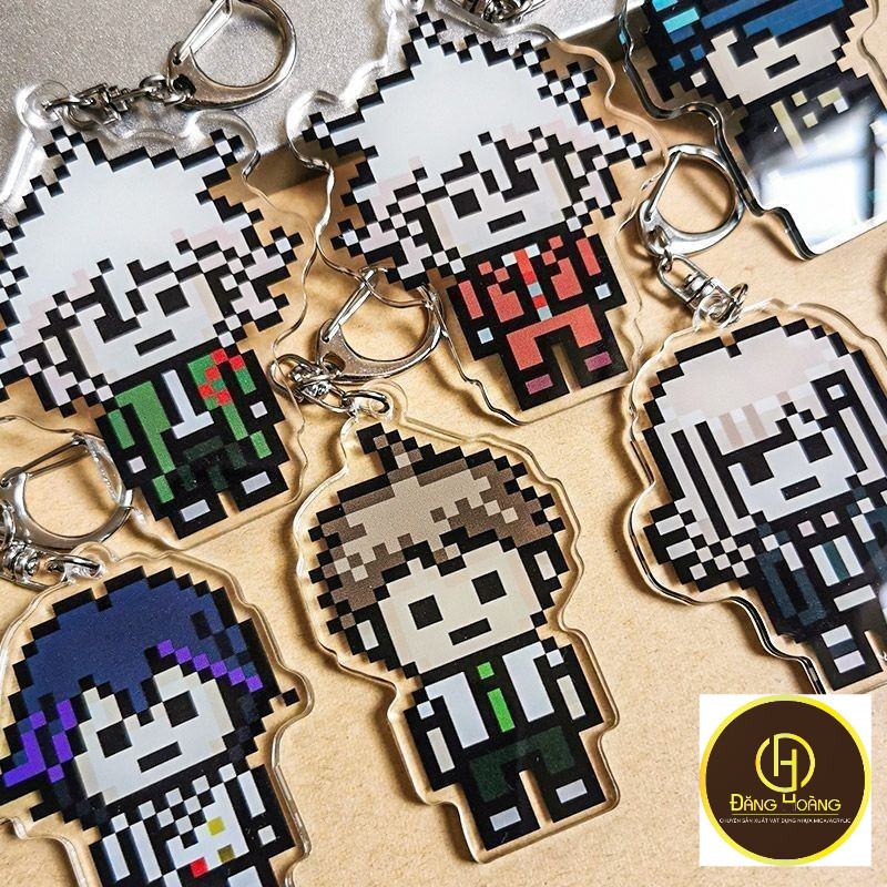 Hinata Hajime Nagito Komaeda อะนิเมะพวงกุญแจ Danganronpa พิกเซลสไตล์อะคริลิคพวงกุญแจผู้หญิง Kawaii ก