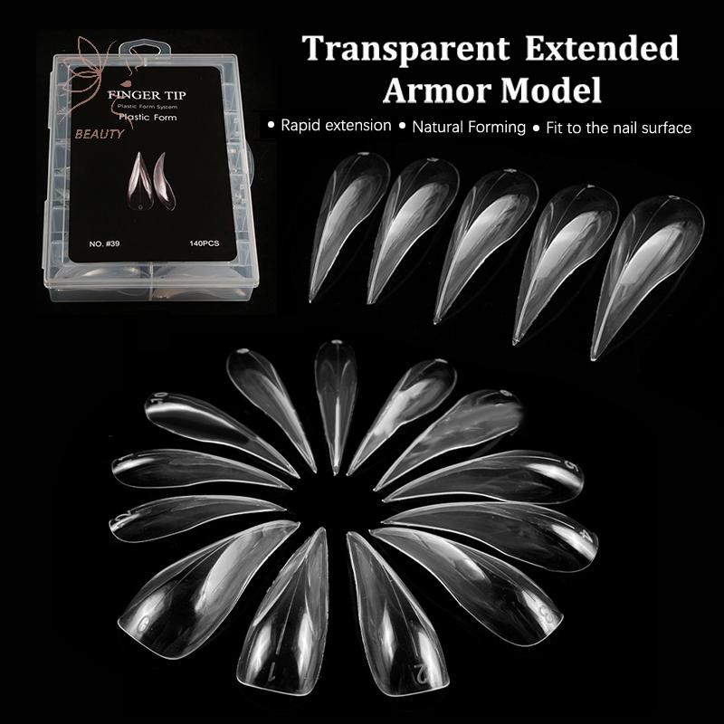 [maybeauty] 140 ชิ้น/กล่องโค้ง Stiletto 3d Eagle Claw Nail Dual รูปแบบสําหรับเล็บเจล Extension Of Sculptural Nails Full Cover Molds {TH}