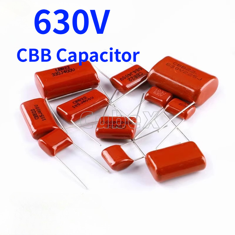 10 ชิ้น CBB22 Metallized Polypropylene Capacitor 630V แรงดันไฟฟ้า Rated 104J/154J/224J/4J/684J/824J 