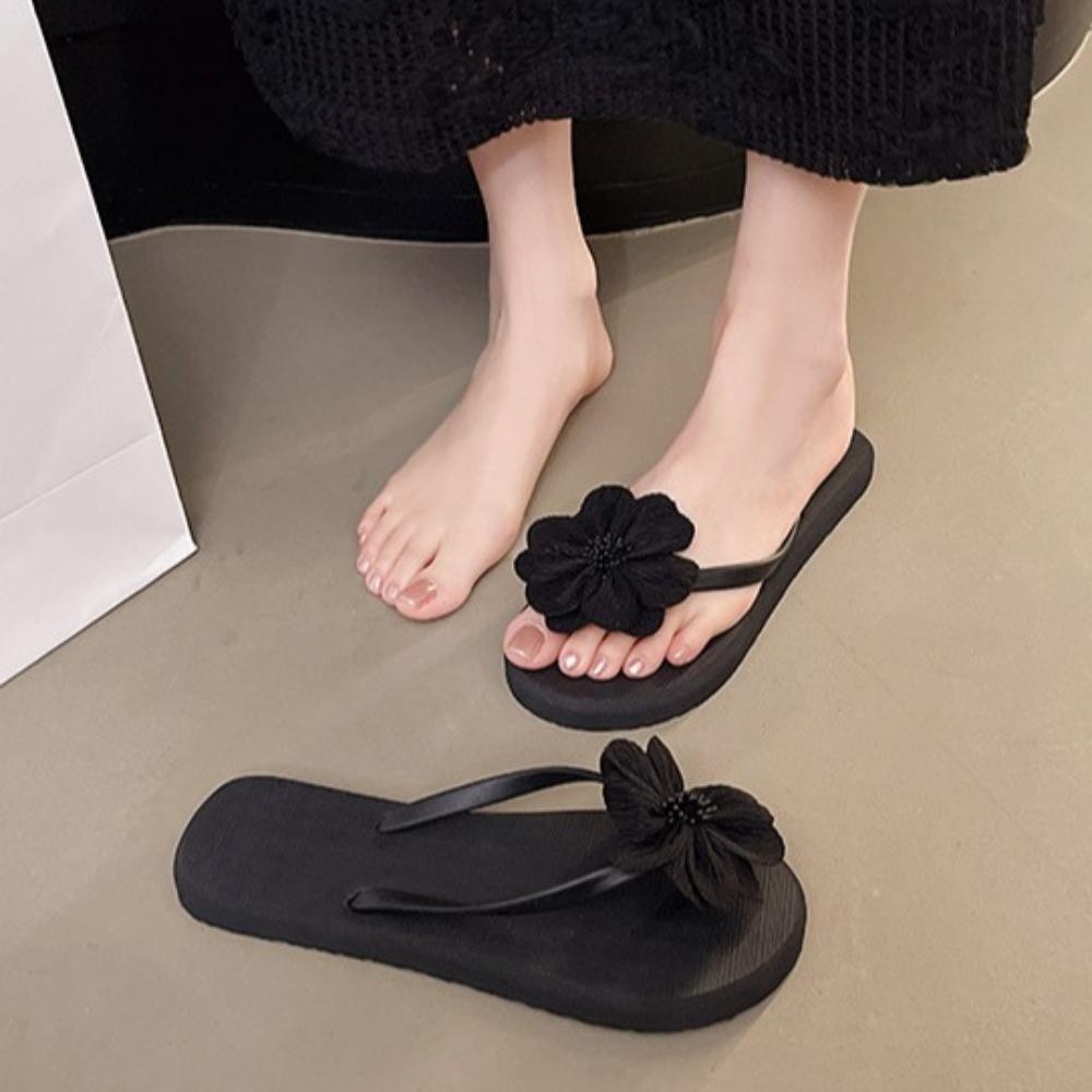 Kodice แบน Soled รองเท้าแตะ,คลิป Toe ดอกไม้ดอกไม้ Flip Flops,All Match Outerwear รองเท้า Anti Slip Beachwear สไลด์รองเท้าแตะชายหาด