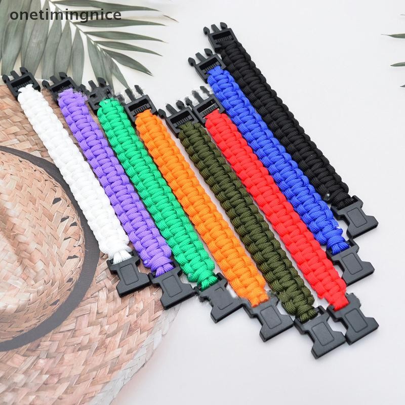 Onetimingnice 23 ซม.Seven Core Paracord Escape กลางแจ้งฉุกเฉิน Plated เชือก Camping Survival Saving สร้อยข้อมือเครื่องมือ Onetimingnice