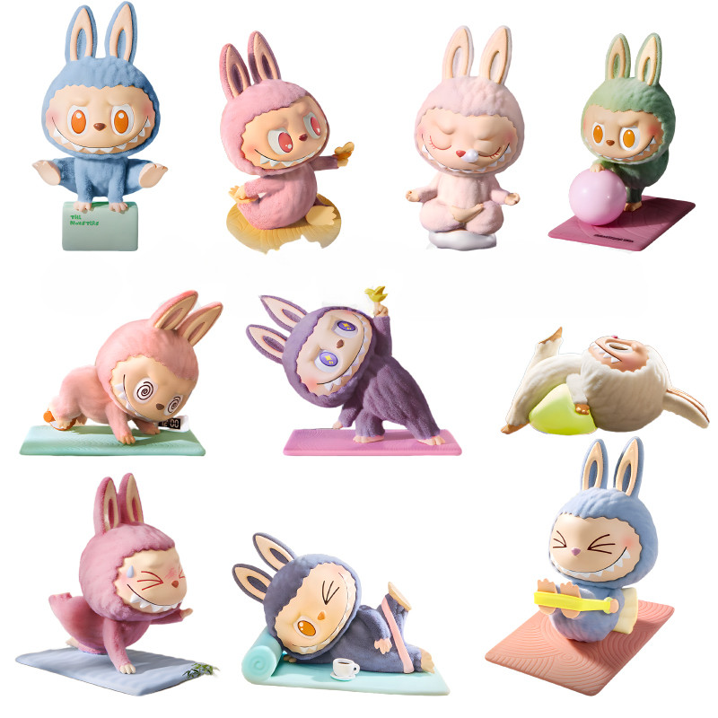 POPMART LABUBU Lazy Yoga Series Mystery Box ฟิกเกอร์ของเล่นของขวัญ