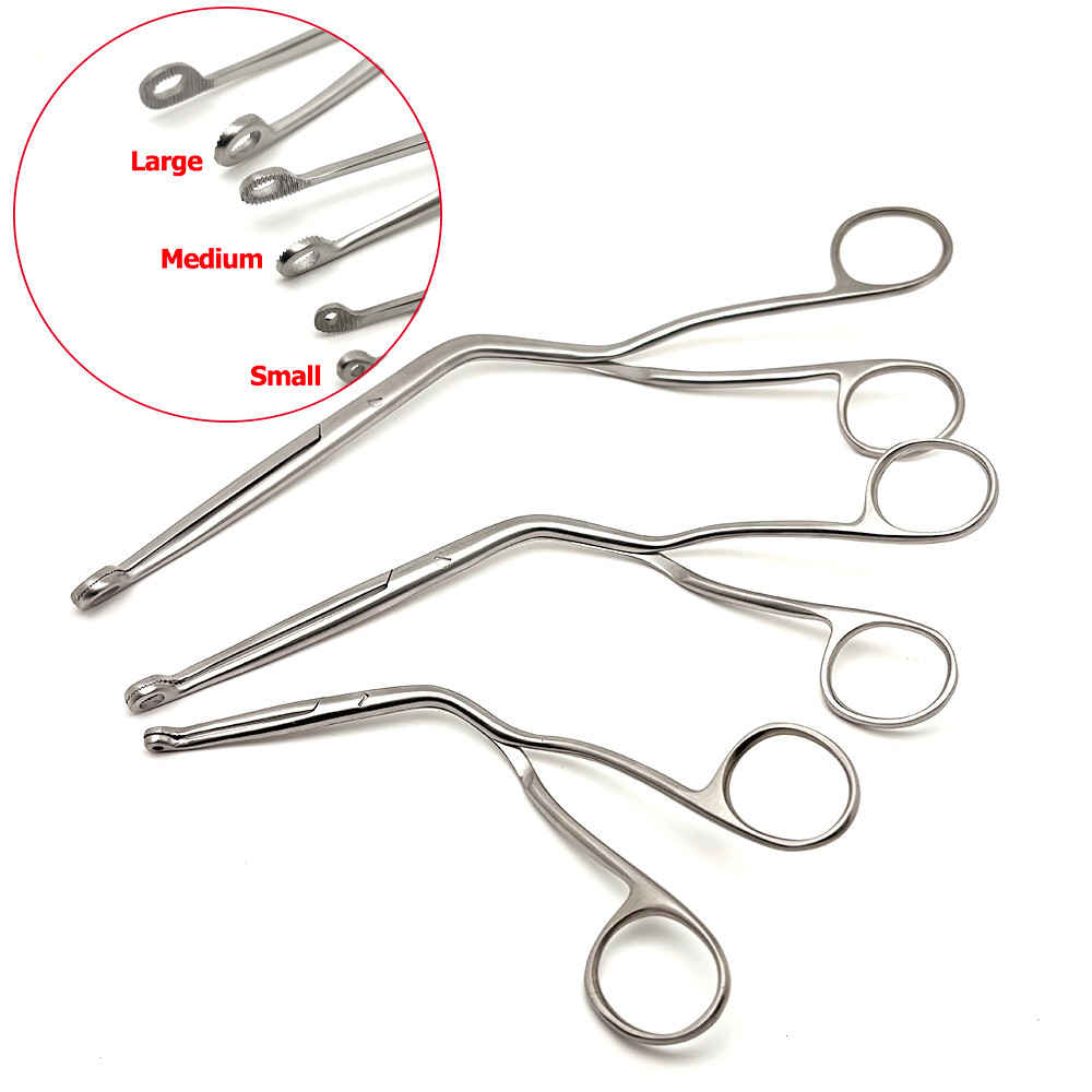 สแตนเลส Magill ทางการแพทย์ Laryngeal Catheter Forceps ผู้ถือมุม Clamp คอจมูกแหนบโค้งคลิป Eyelash Rem