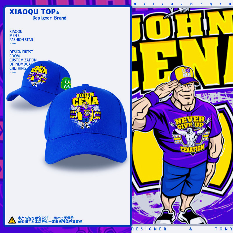 John Cena อุปกรณ์ต่อพ่วงมวยปล้ํา John Cena duckbill หมวกสําหรับผู้ชายและผู้หญิงลําลองผ้าฝ้ายหมวกเบสบ