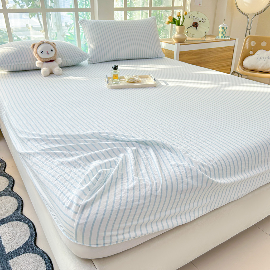 ปลอกหมอน ผ้าโพลีเอสเตอร์ ลายทาง สไตล์คลาสสิก สําหรับหอพัก เตียงเดี่ยว เดี่ยว ควีนไซซ์ คิงไซซ์