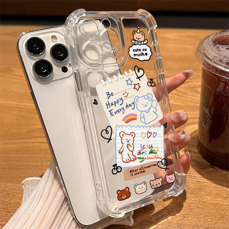 🌸TheOne🌸สี่มุมหนาป้องกันการตกเลนส์ป้องกันกรณีโทรศัพท์มือถือสำหรับ iPhone 16 15 14 13 12 11 ProMax X/XS XR XSMAX 7 8PLUS