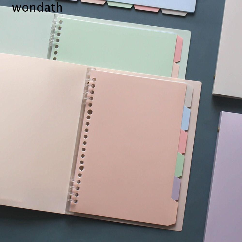 WONDA สมุดโน๊ตใบหลวม,รีฟิลนุ่ม A5 Binder Notebook,พร้อมตัวแบ่งสีพาสเทลสีพาสเทลที่ถอดออกได้ A5 บรรจุก