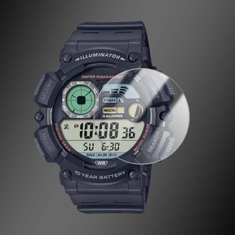 2-6 ชิ้นสําหรับ Casio WS-1500 WS-1200 SmartWatch 2.5D Ultra Slim Clear/Anti สีม่วง 9H Tough กระจกนิรภัยป้องกันหน้าจอฟิล์ม - รูปที่ 2