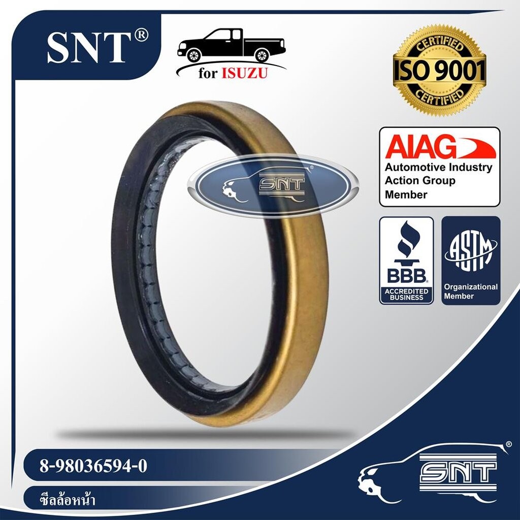 SNT ซีลล้อหน้า, Oil Seal - ISUZU ( อีซูซุ ) รุ่น TFR,D-MAX,ALL NEW D-MAX 4WD,HI LANDER 2WD P/N 8-98036594-0, 898036594