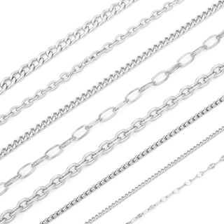 1M/แพ็คเครื่องประดับสแตนเลสโซ่ Cuban Link Chain Basic Punk Chain สําหรับสร้อยคอสร้อยข้อมือ DIY เครื่องประดับทํา