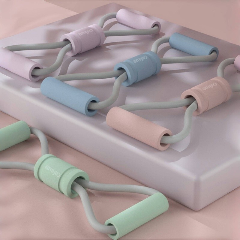 สายยืดโยคะ ยางยืดเลข 8 ยางยืดออกกำลังกาย ไหล่บาง หลังสวย สะโพกเด้ง วัสดุยืดหยุ่นสูง จะไม่แตก เหมาะสำหรับโยคะและกีฬา - รูปที่ 5