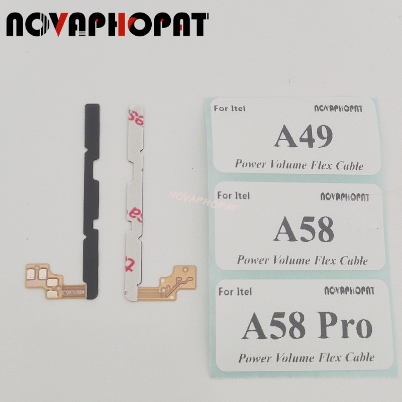 Novapat สําหรับ Itel A49 A661 A661L / A58 / A58 Pro เปิดปริมาณขึ้นลงริบบิ้นปุ่มเปิดปิดสายเคเบิล Flex