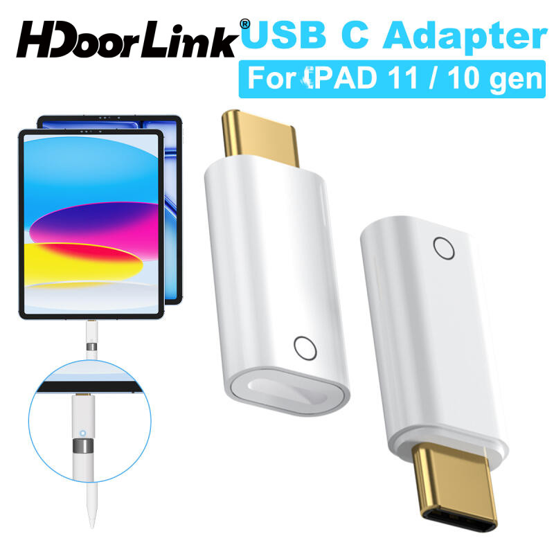 HdoorLink Type-C ถึง IOS Pencil Charger Adapter สําหรับ Aple Pencil 1st Bluetooth-Compatible Stylus Pen Charger Converter สําหรับ Pad10/11 Gen