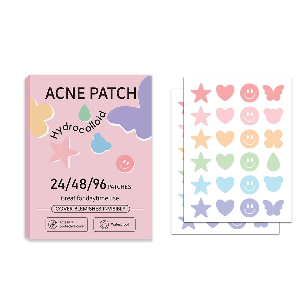 SOUG 24PCS 48PCS 92PCS น่ารัก Star & Heart & Butterfly รูปสิว Patch Macaron สีหลากหลายรูปร่างสิว Patch Skin Care