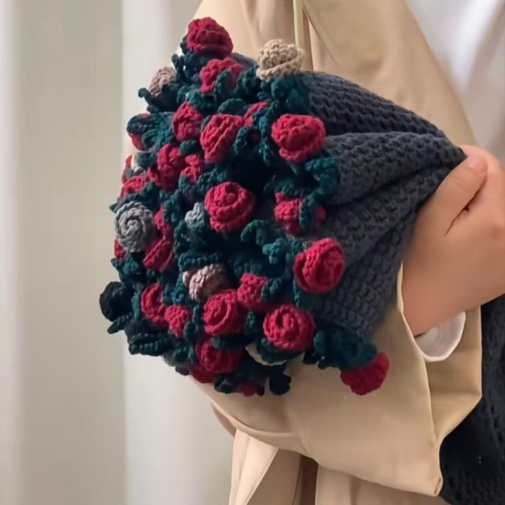 Preferred#Cinderella Rose Bouquet Throw Blanket diy Material Kit Tulip Flower Blanket Yarn Ball Hand