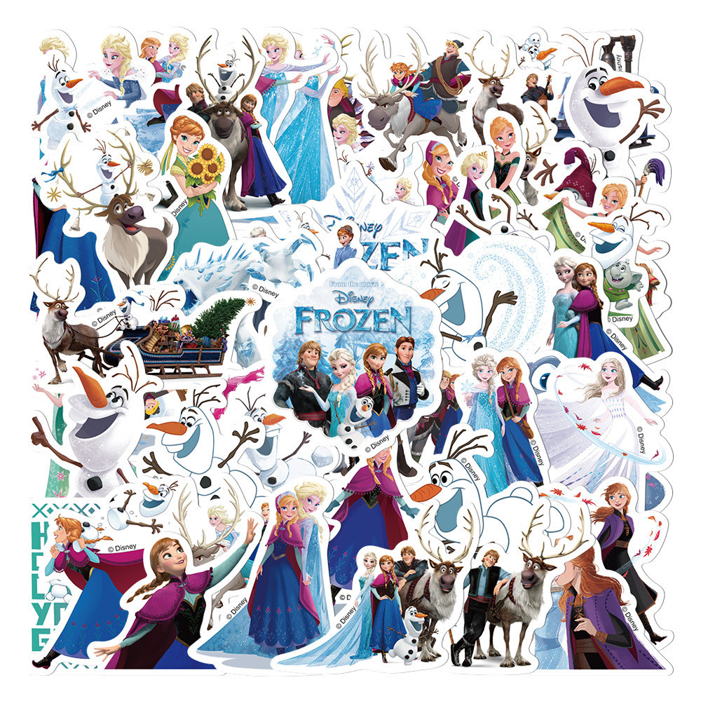 (ที่ได้รับอนุญาต) สติ๊กเกอร์ PVC กันน้ําลายการ์ตูน Frozen Disney 50 ชิ้น ราคา ถูกที่สุด ดีลบีเคเค แกลเลอรีภาพที่ 2