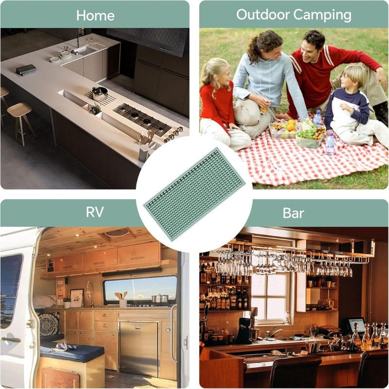 【ไทย24ชมส่ง】แผ่นซิลิโคนระบายน้ํากันลื่น, แผ่นรองบาร์ฉนวนกันความร้อน, Spliced Modular ​​เสื่อหกสําหรับห้องครัว แผ่นรองบาร์กาแฟ - รูปที่ 7