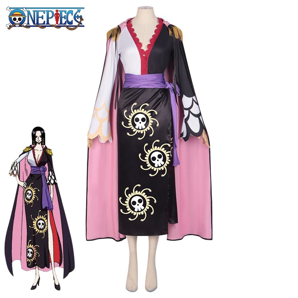 ONE PIECE Cosplay เสื้อผ้า Empress Boa Hancock สีดำสำหรับคอสเพลย์