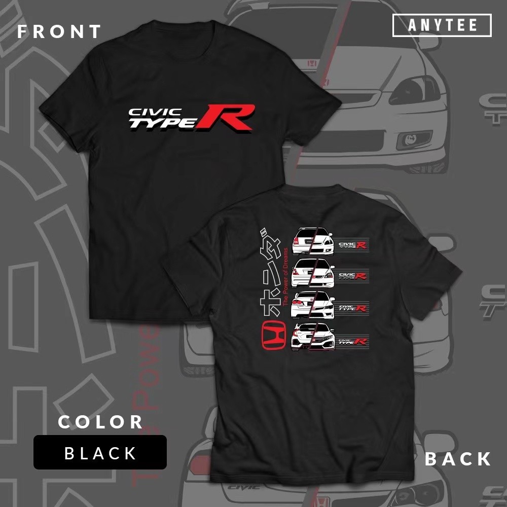 เสื้อยืดพิมพ์ลายรถยนต์ Honda Civic Type R EK FD FC Turbo พร้อมส่งภายใน 24 ชั่วโมง