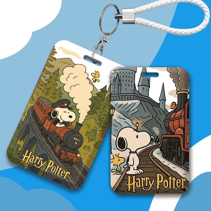 ชุดการ์ด Snoopy Harry Potter บัตรอาหารนักเรียน ป้องกัน ID บัตรเข้าถึง วิทยาเขต รถบัส