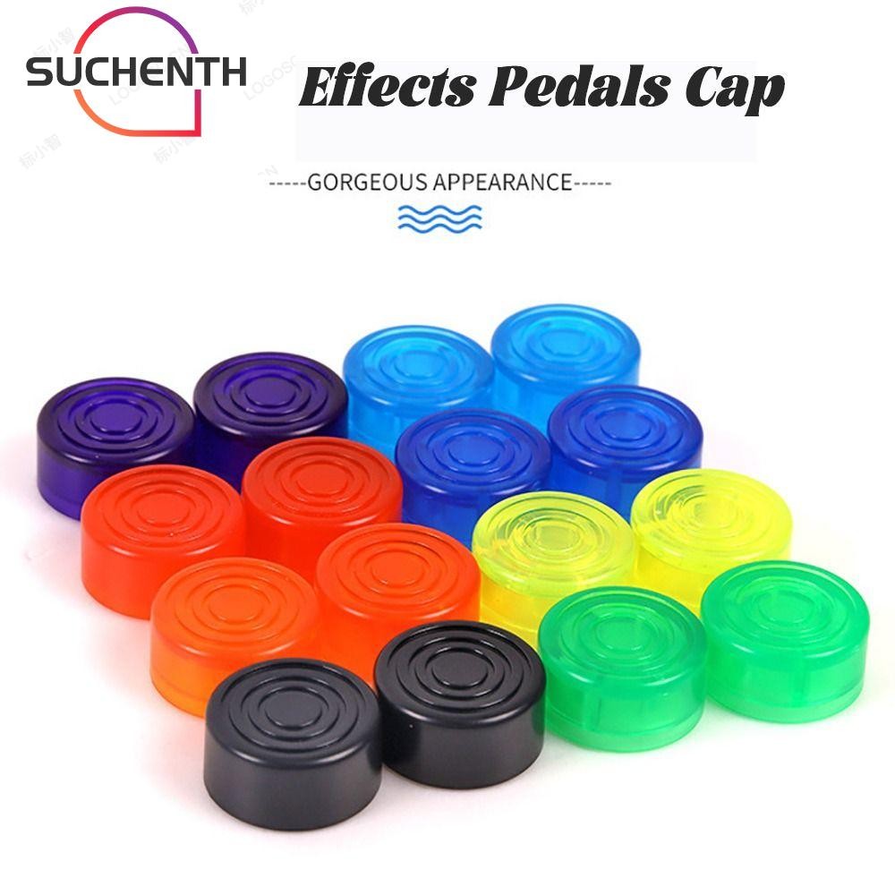 Suchenchen Footswitch Topper Cover, ชิ้นส่วนเอฟเฟคกีต้าร์หลายสีเหยียบหมวก, อเนกประสงค์ ABS กีตาร์เหยียบปุ่มหมวกกีตาร์