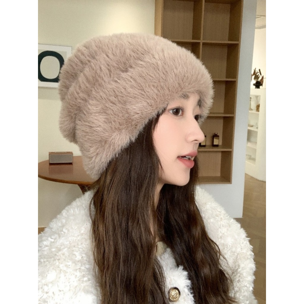 สไตล์ใหม่เกาหลีรุ่นตุ๊กตาขี่จักรยาน All-Match ถักหมวกขนสัตว์ผู้หญิง Casual All-Match Face-Looking ขนาดเล็ก Warm Windproof อินเทรนด์