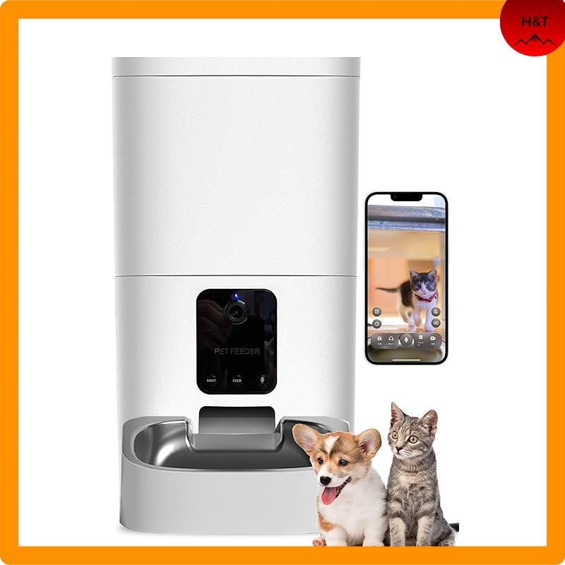 Brisia automatic pet feeder with camera 6L large capacity for cats and dogs, can be operated up to 8